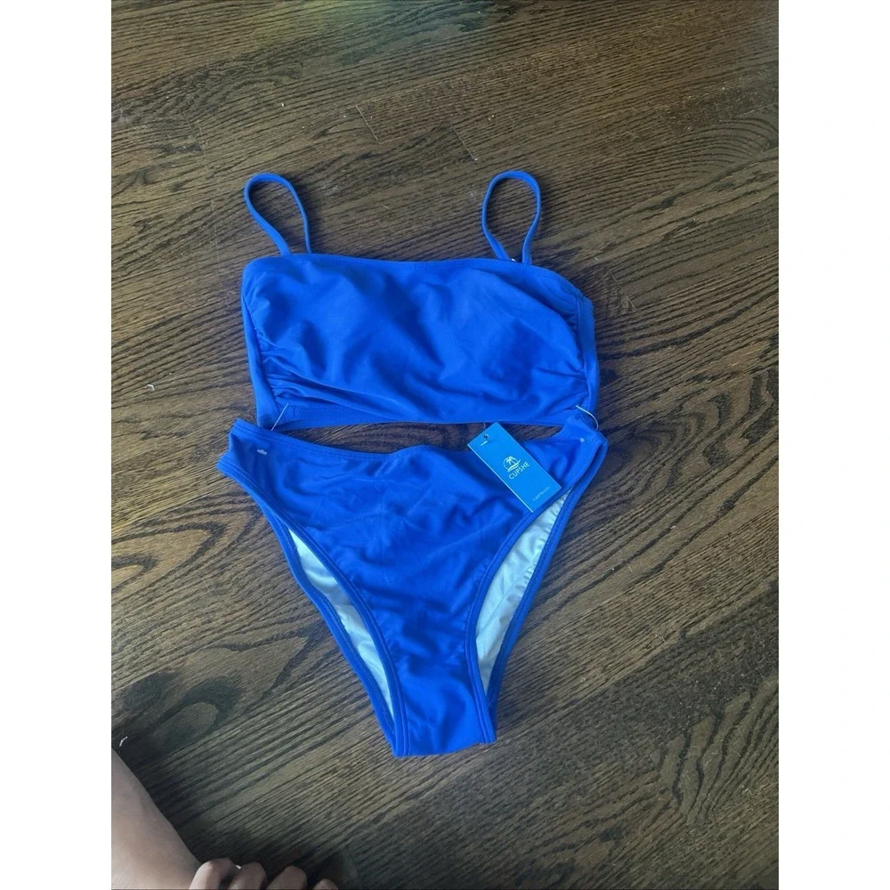 Morning Mist Navy Bikini Set Cupshe NWT Size S